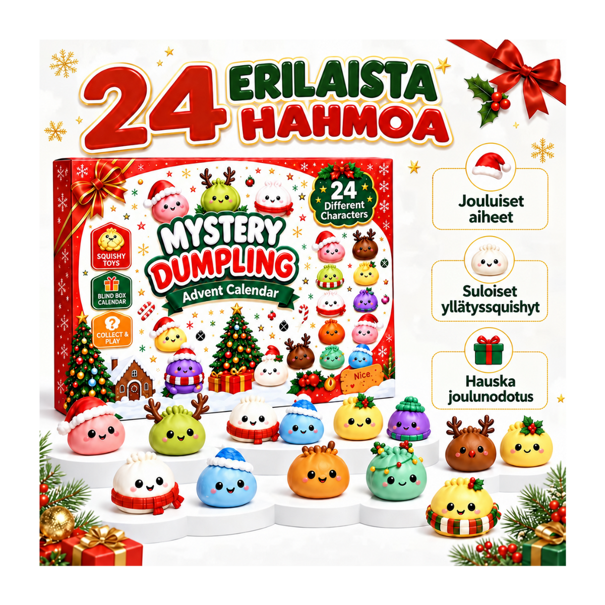 Kidora™ Squishy Joulukalenteri – 24 yllätystä