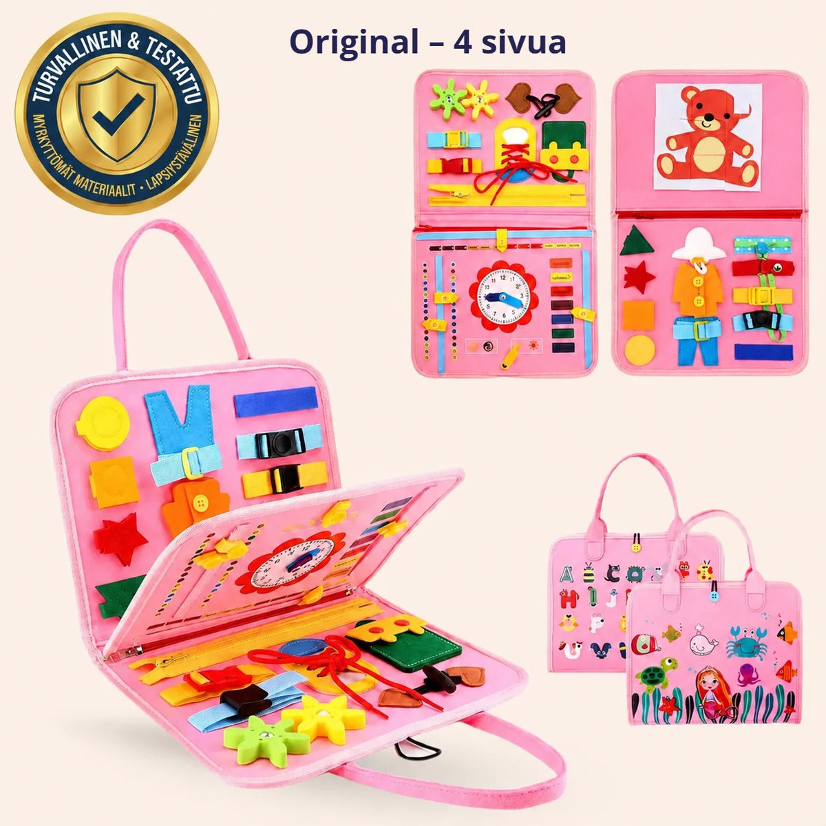 Kidora aktiviteettikirja Original – 4 sivua, vaaleanpunainen