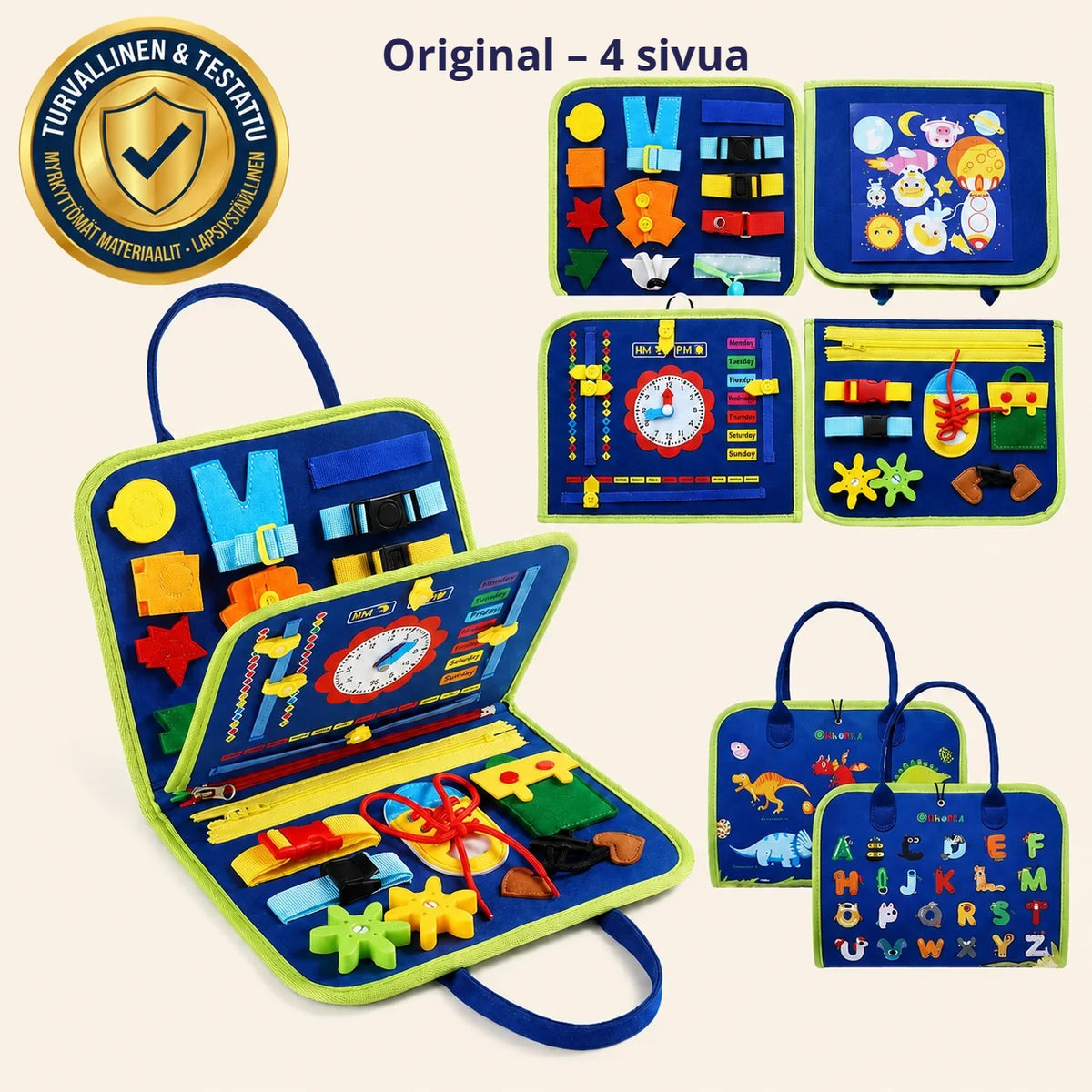 Kidora aktiviteettikirja Original – 4 sivua, sininen